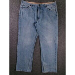 Plugg Jeans Men 38X30 Blue Loose Straight Relaxed Fit Baggy Light Wash Causal